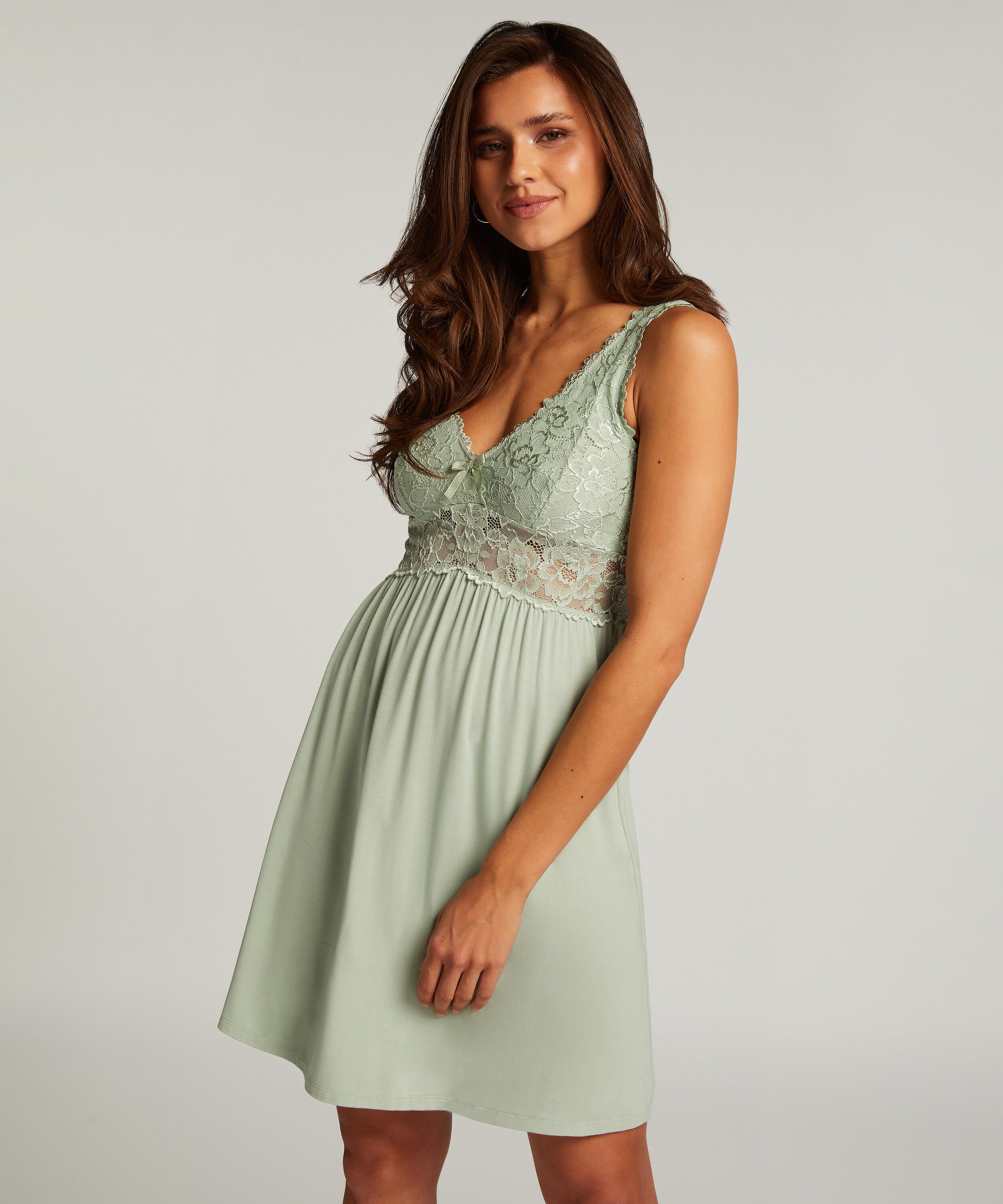 Slipdress Nora Lace, Groen Slipdress Nora Lace, Groen