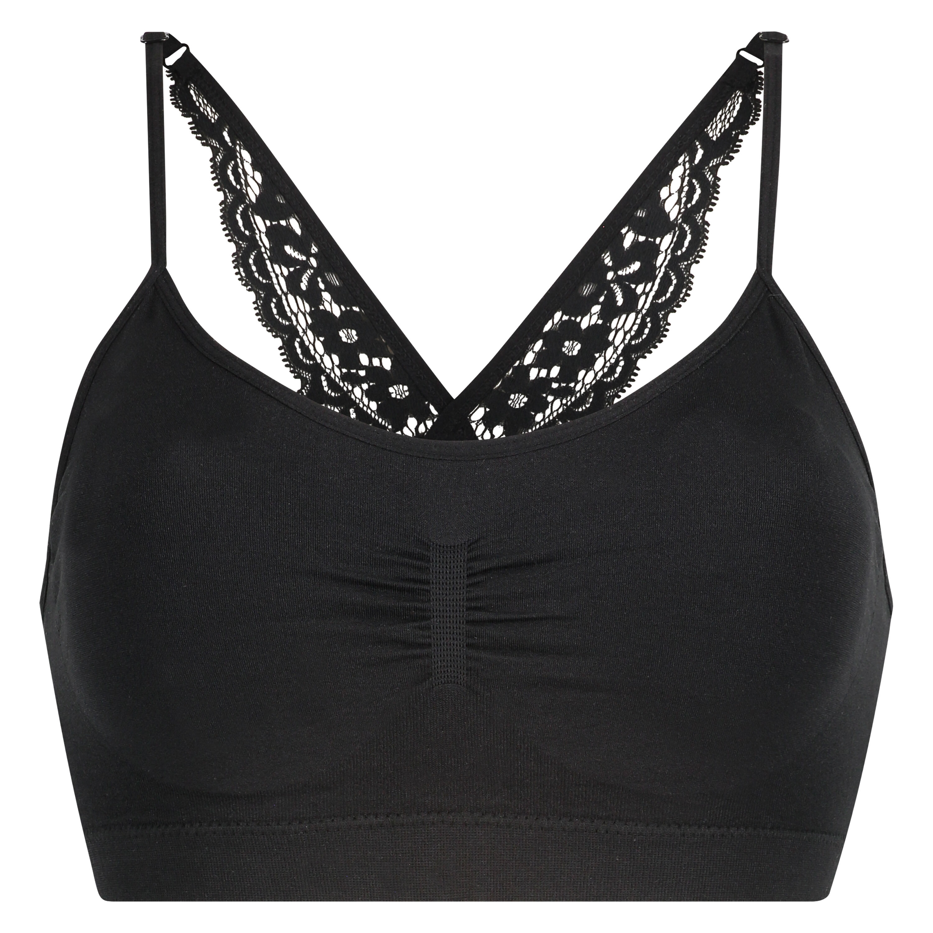Naadloze bralette Rose, Zwart