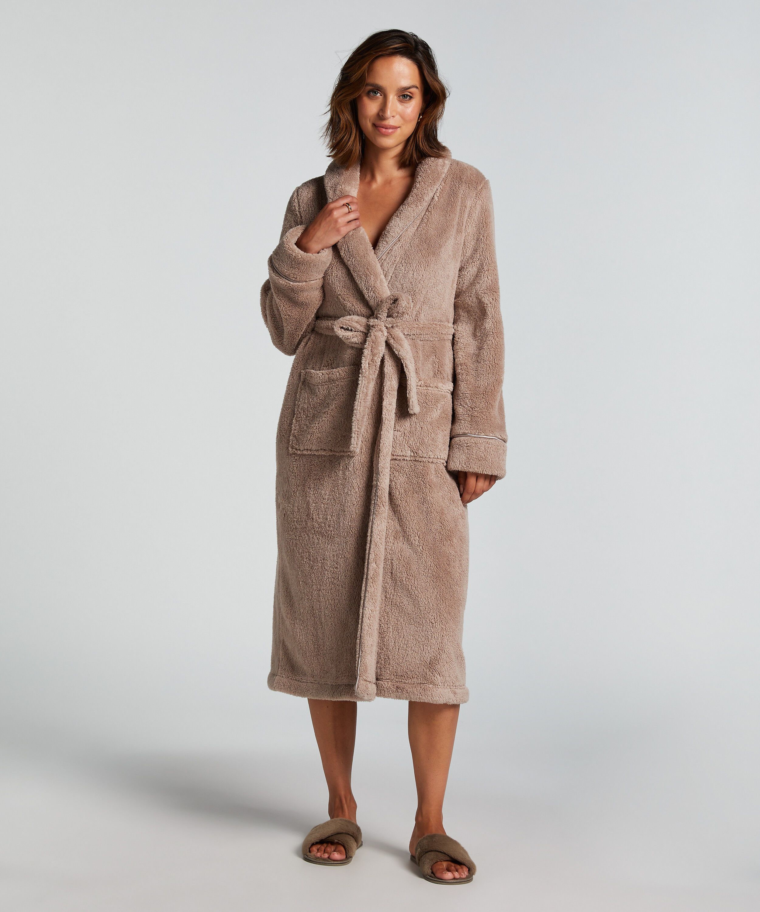 Badjas Fleece, Beige
