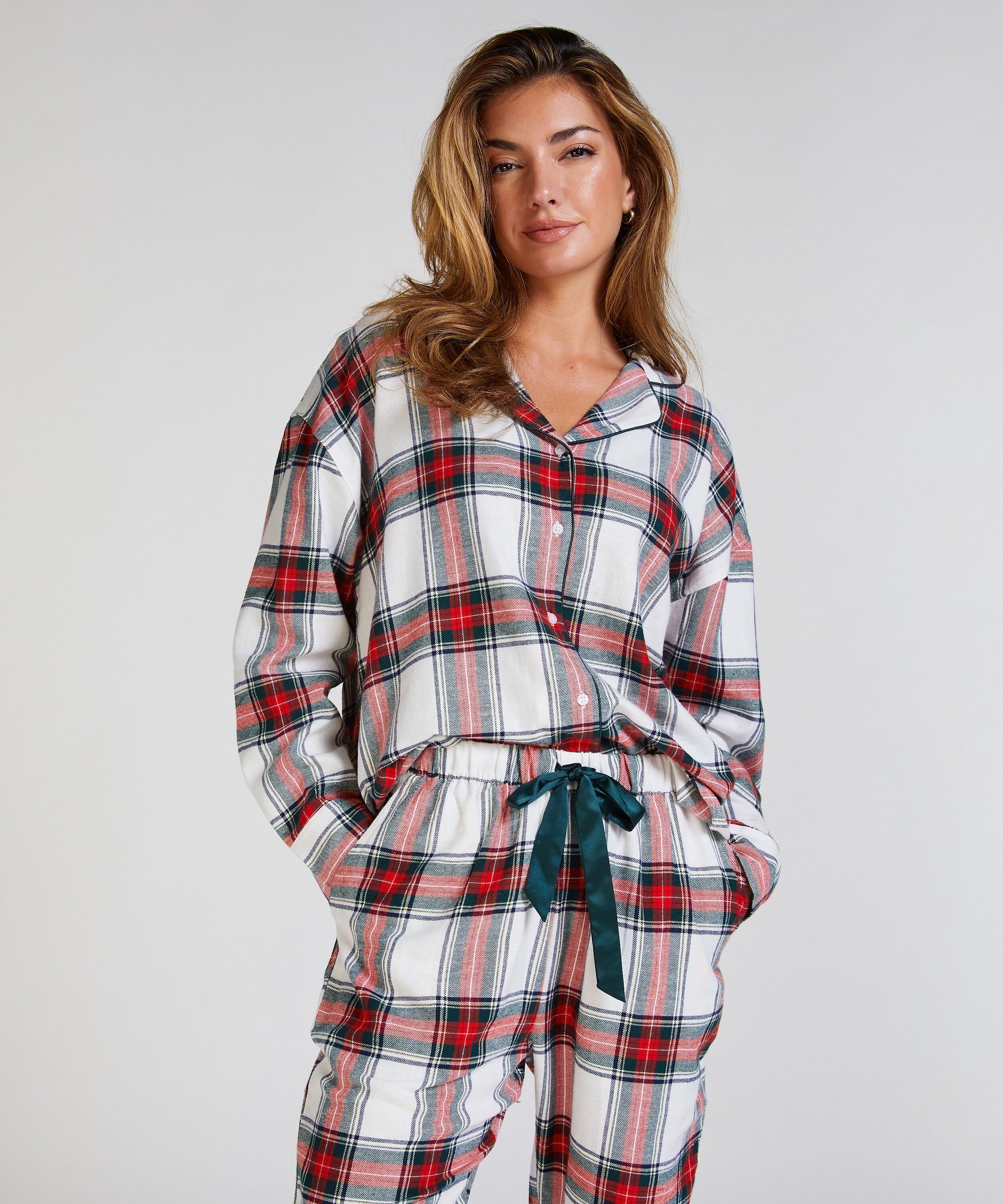 Pyjamatop Flannel, Wit