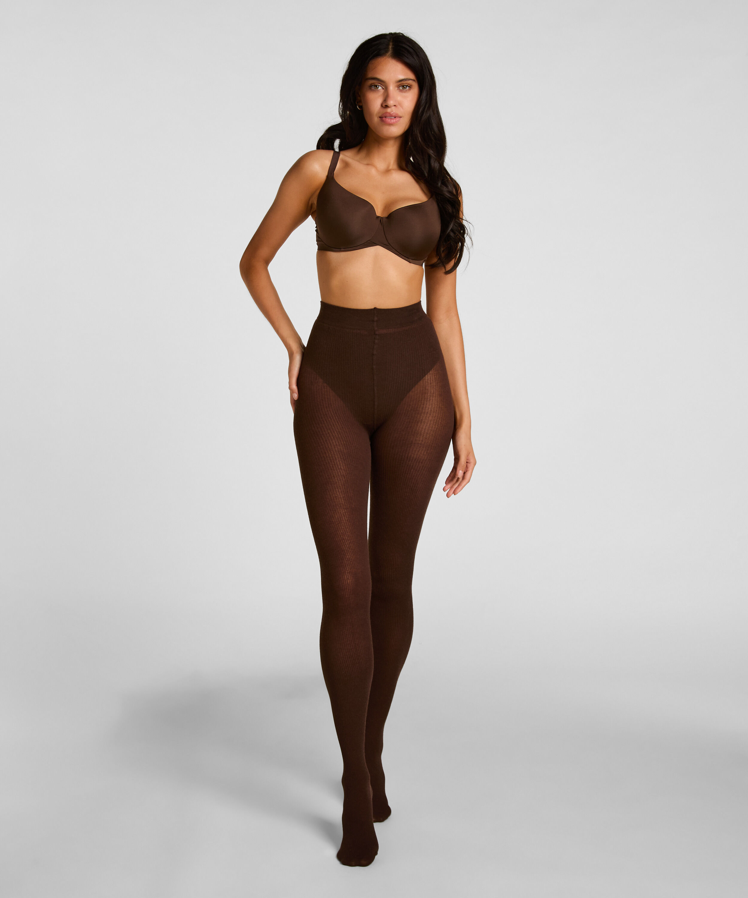 Geribbelde Panty Cashmere Blend
