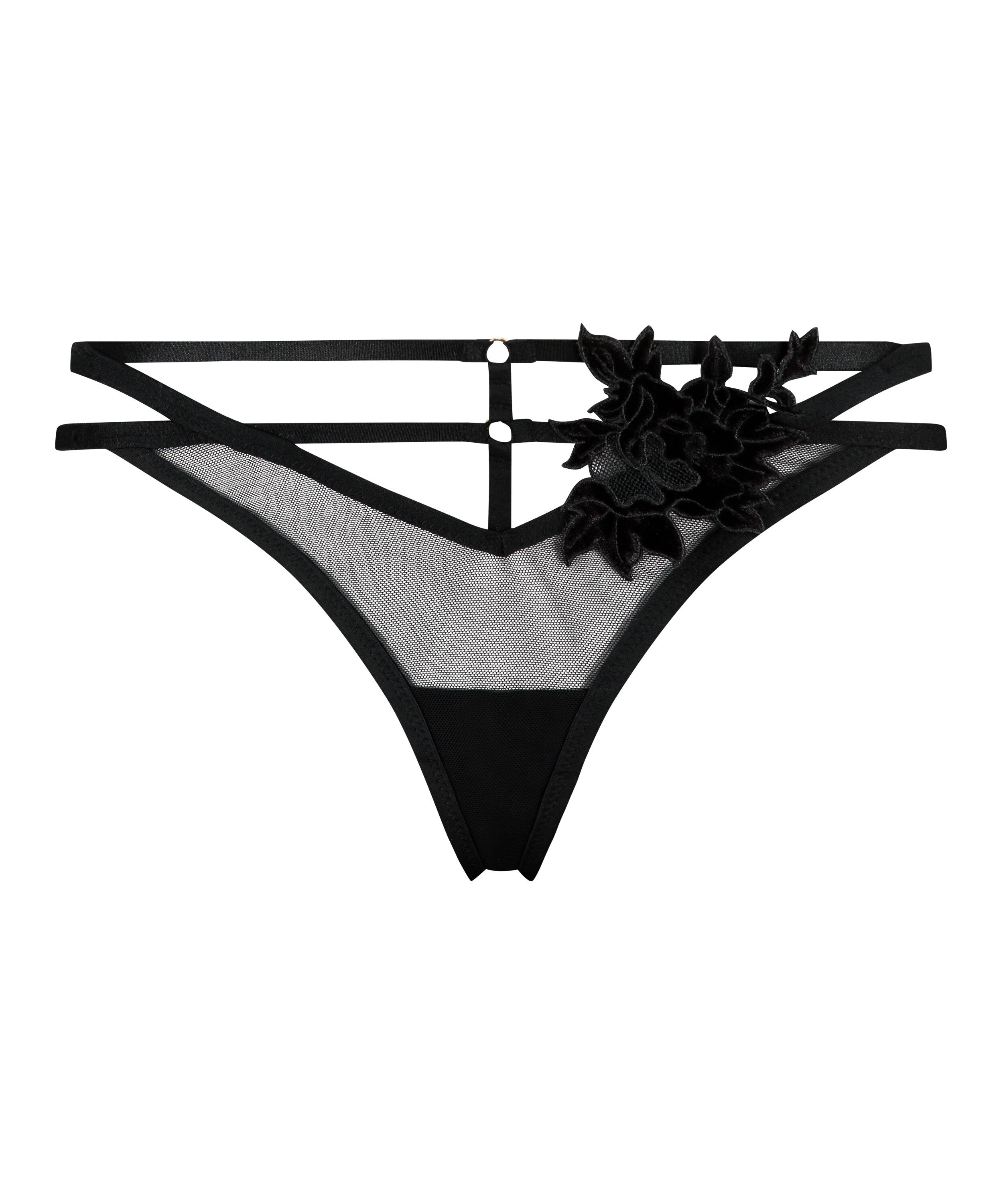 Tanga string Effie, Zwart