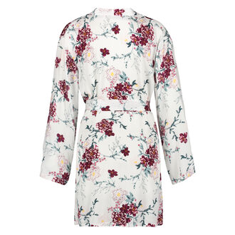 Kimono woven blossom, Wit