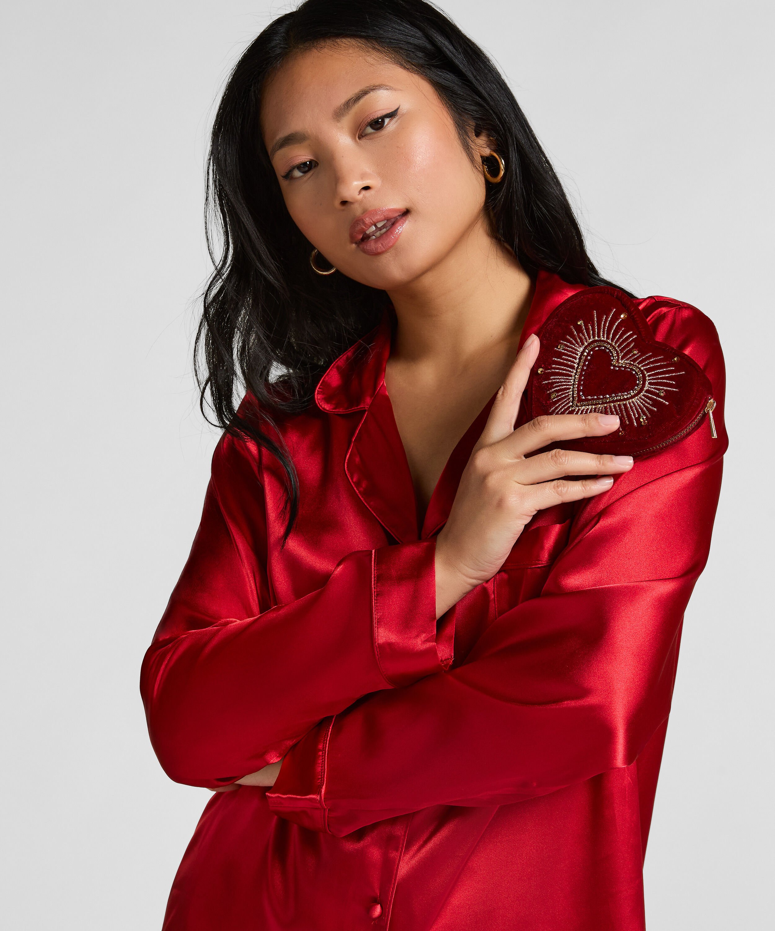 Hartvormig tasje met rits, Rood Hartvormig tasje met rits, Rood