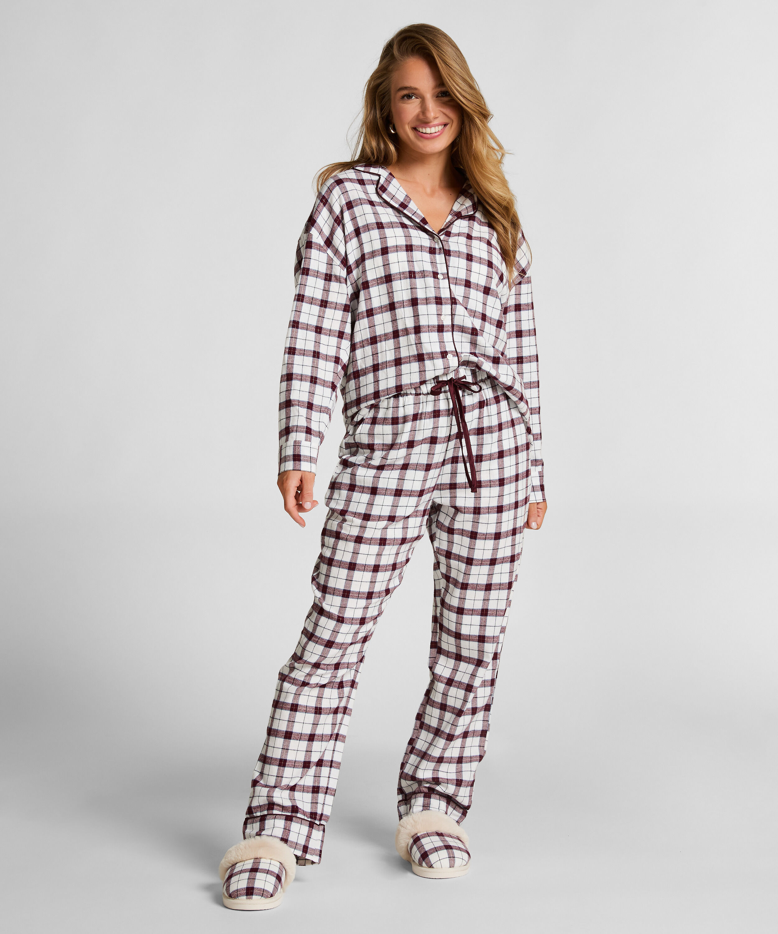 Pyjamabroek Flannel, Wit