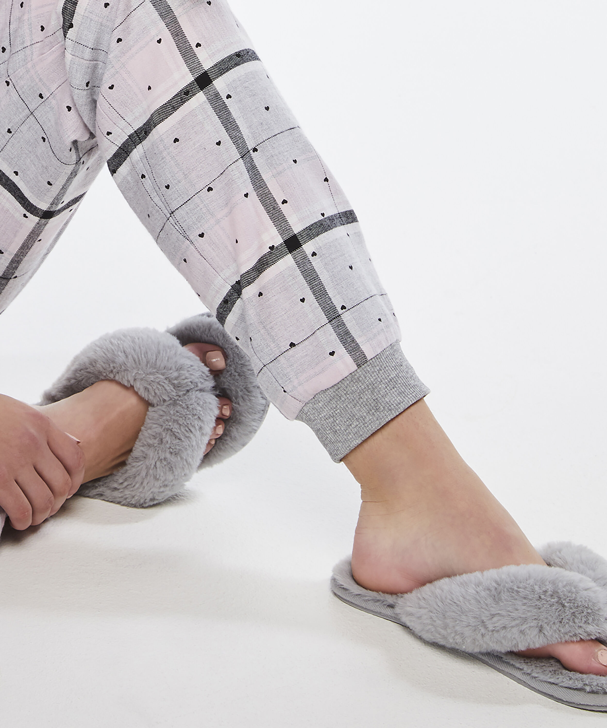 Slippers Fake Fur, Grijs