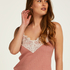 Cami top Brushed Rib Lace, Roze