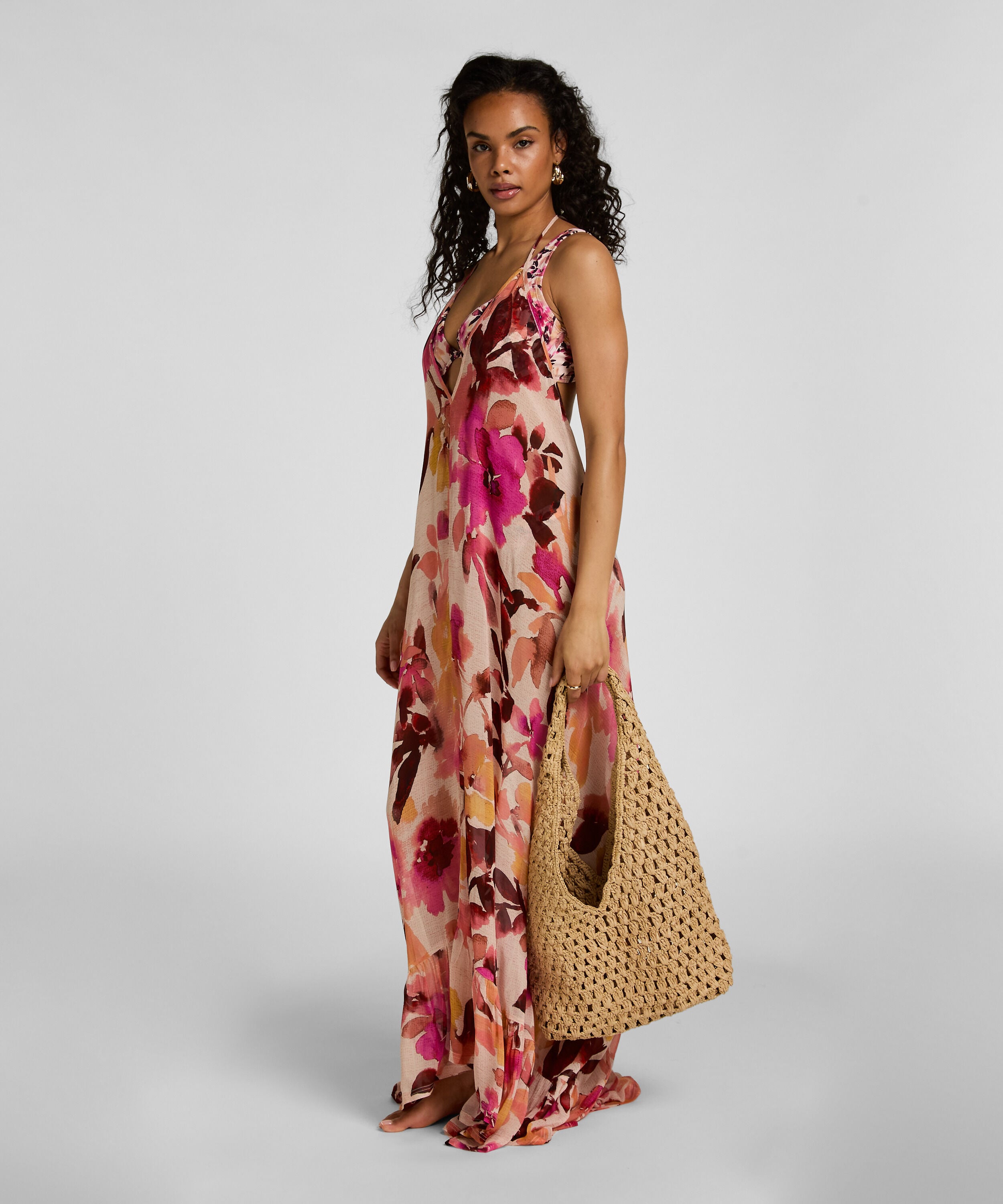 Strandtas Raffia, Beige