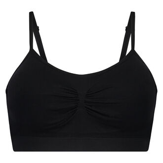Naadloze strappy top, Zwart