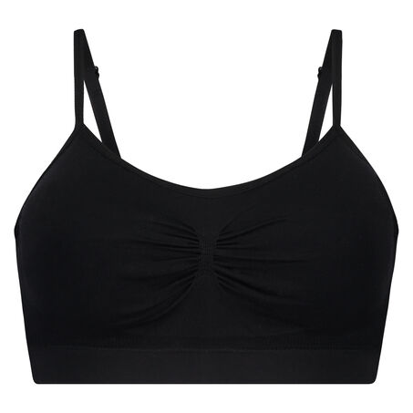 Naadloze strappy top, Zwart