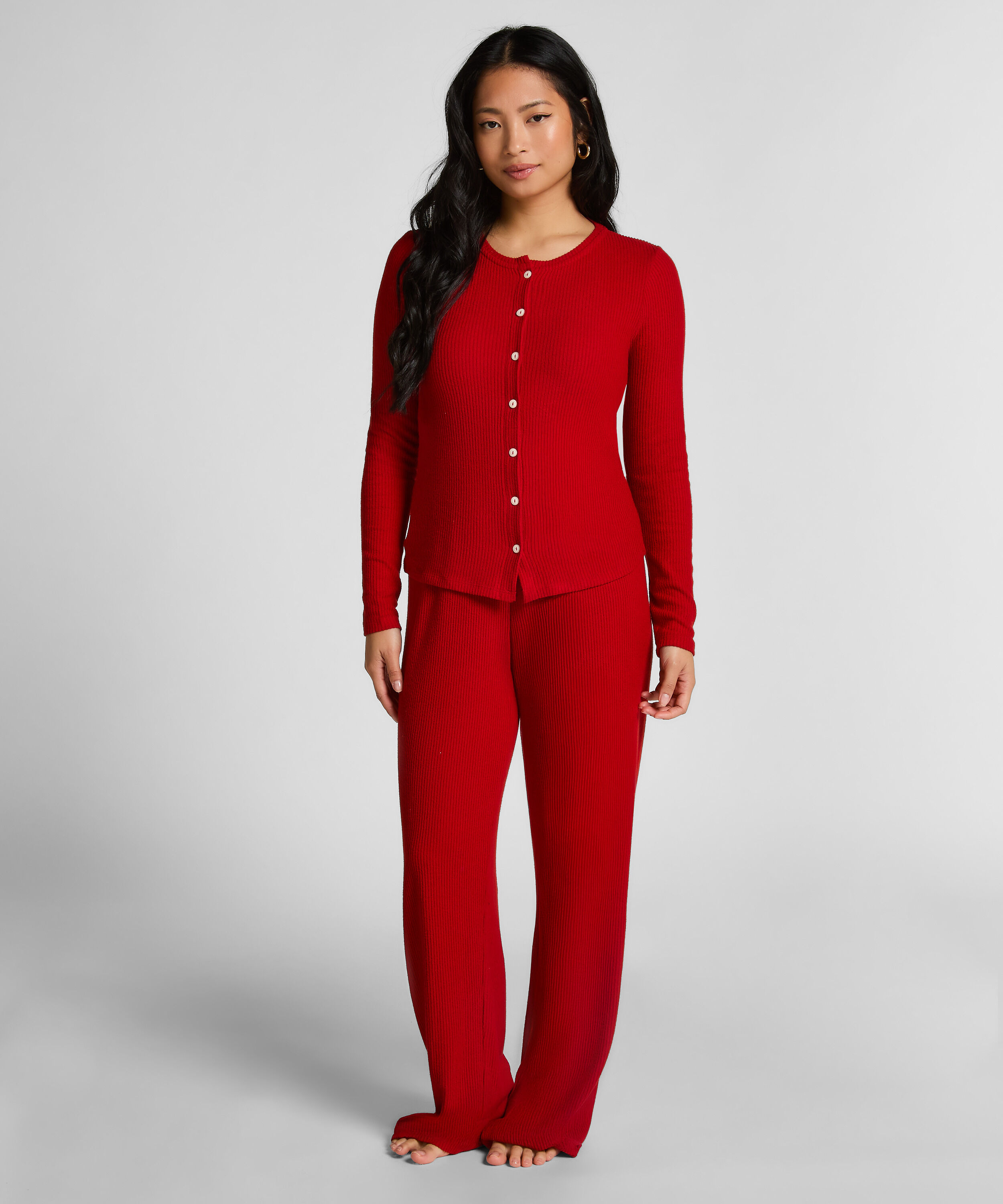 Geribde Jersey Cardigan