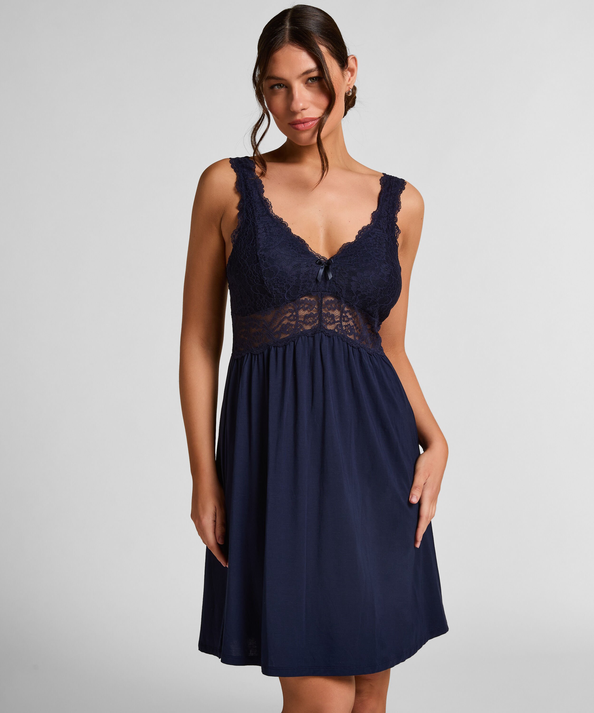 Slipdress Nora Lace, Blauw Slipdress Nora Lace, Blauw