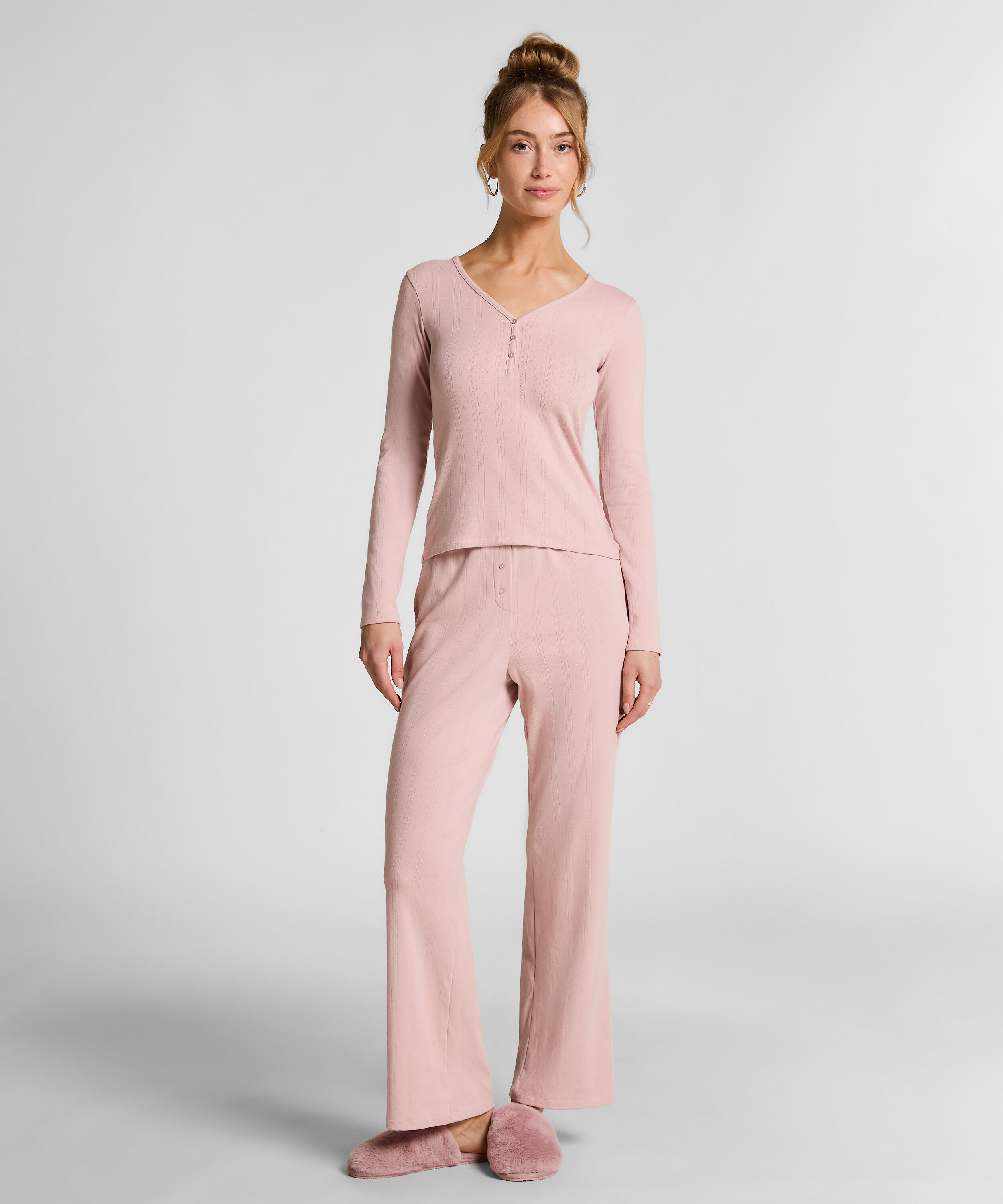 Pyjama broek Pointelle, Roze Pyjama broek Pointelle, Roze