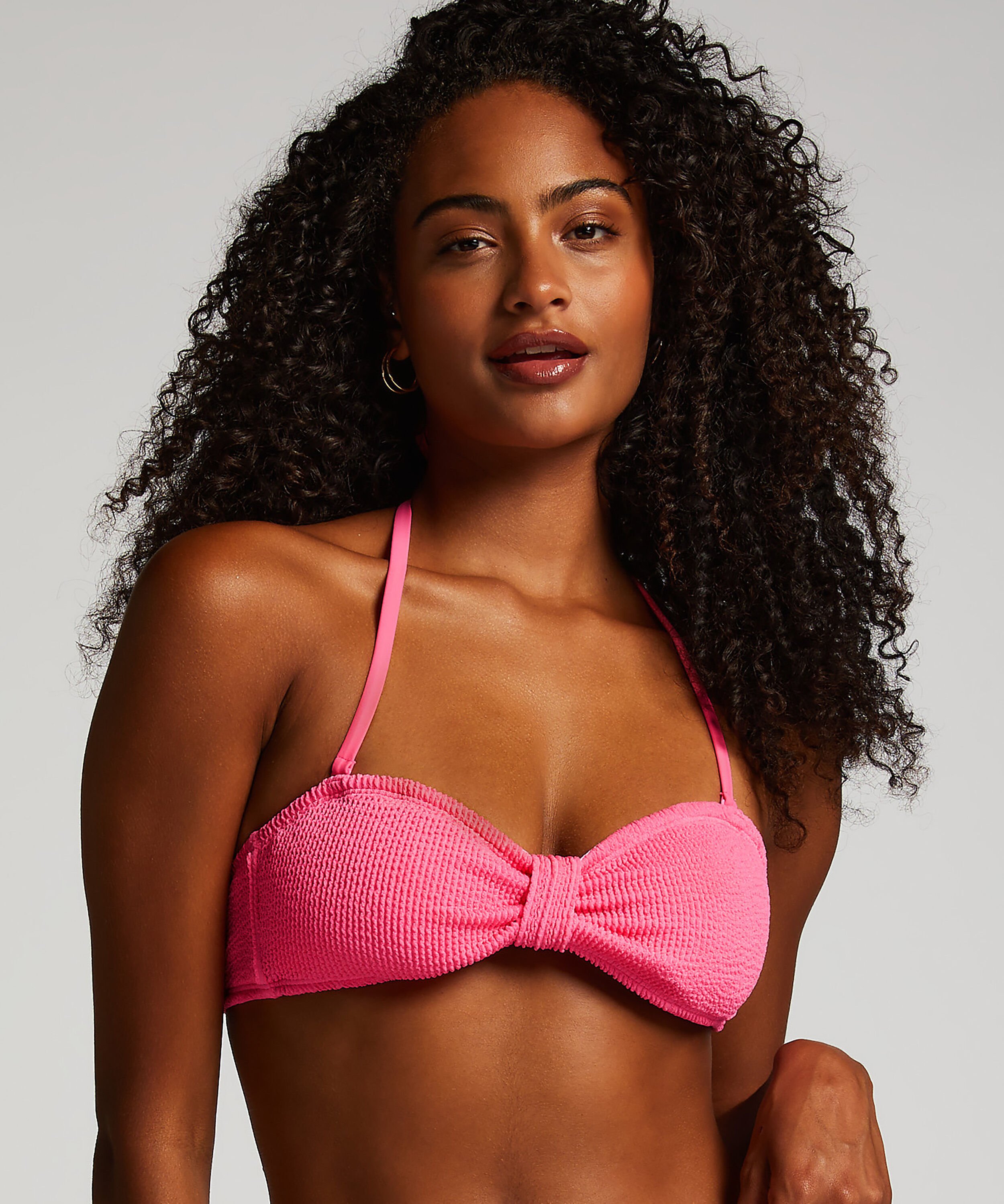 Bandeau bikinitop Crinkle, Roze Bandeau bikinitop Crinkle, Roze