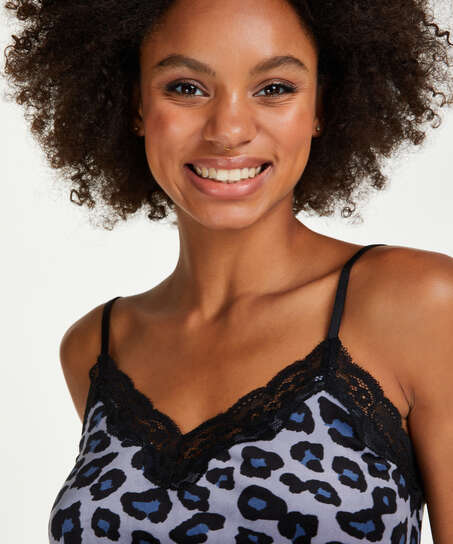 Cami Velours Lace, Grijs