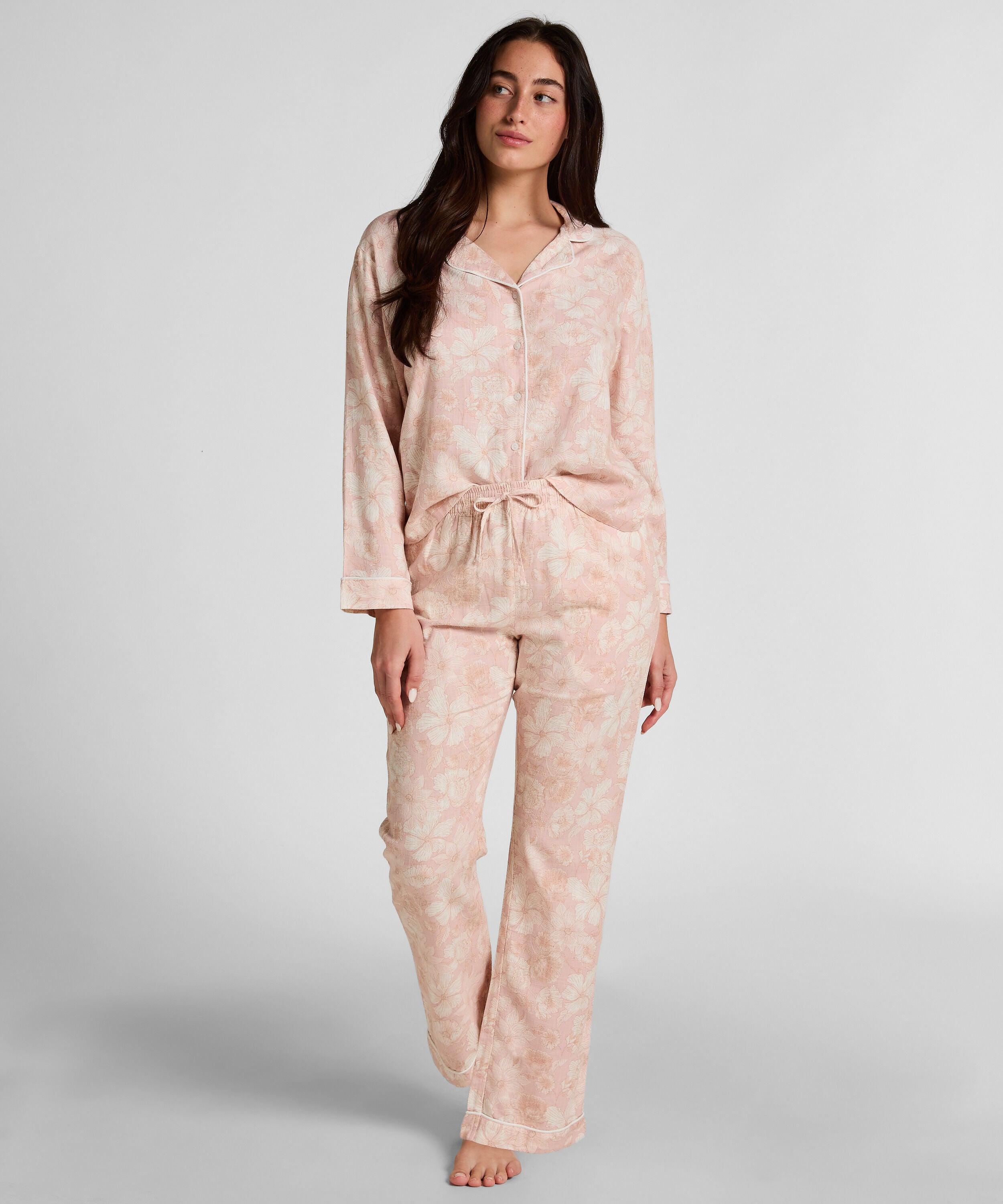 Bloemen Linen Broek, Roze
