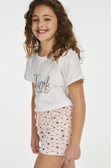 Hunkemoller Korte Pyjama Set Teens Wit hunkemoller kopen in de aanbieding