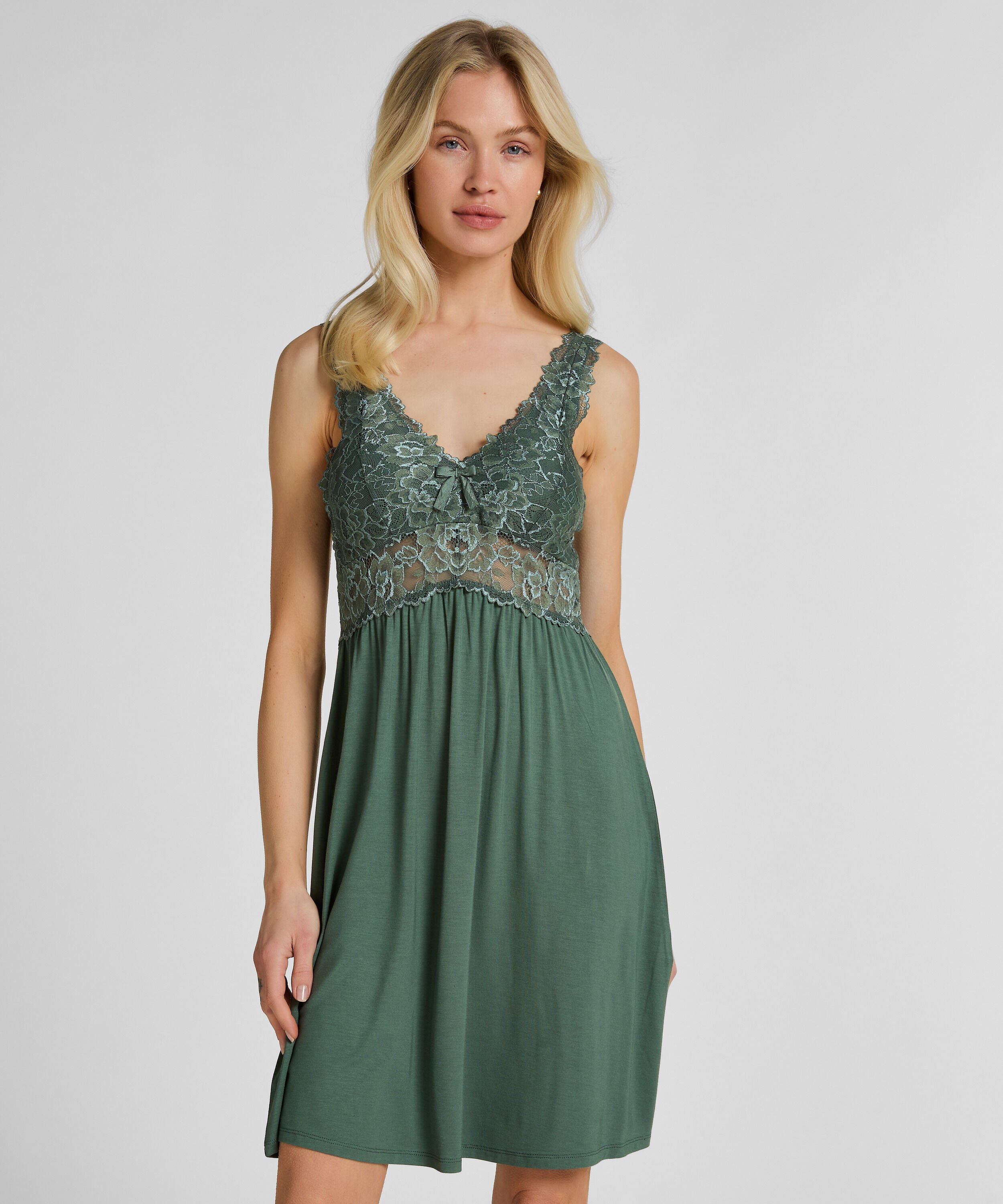 Slipdress Nora Lace, Groen