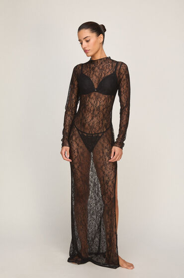Hunkemöller Slipdress Allover Lace Zwart