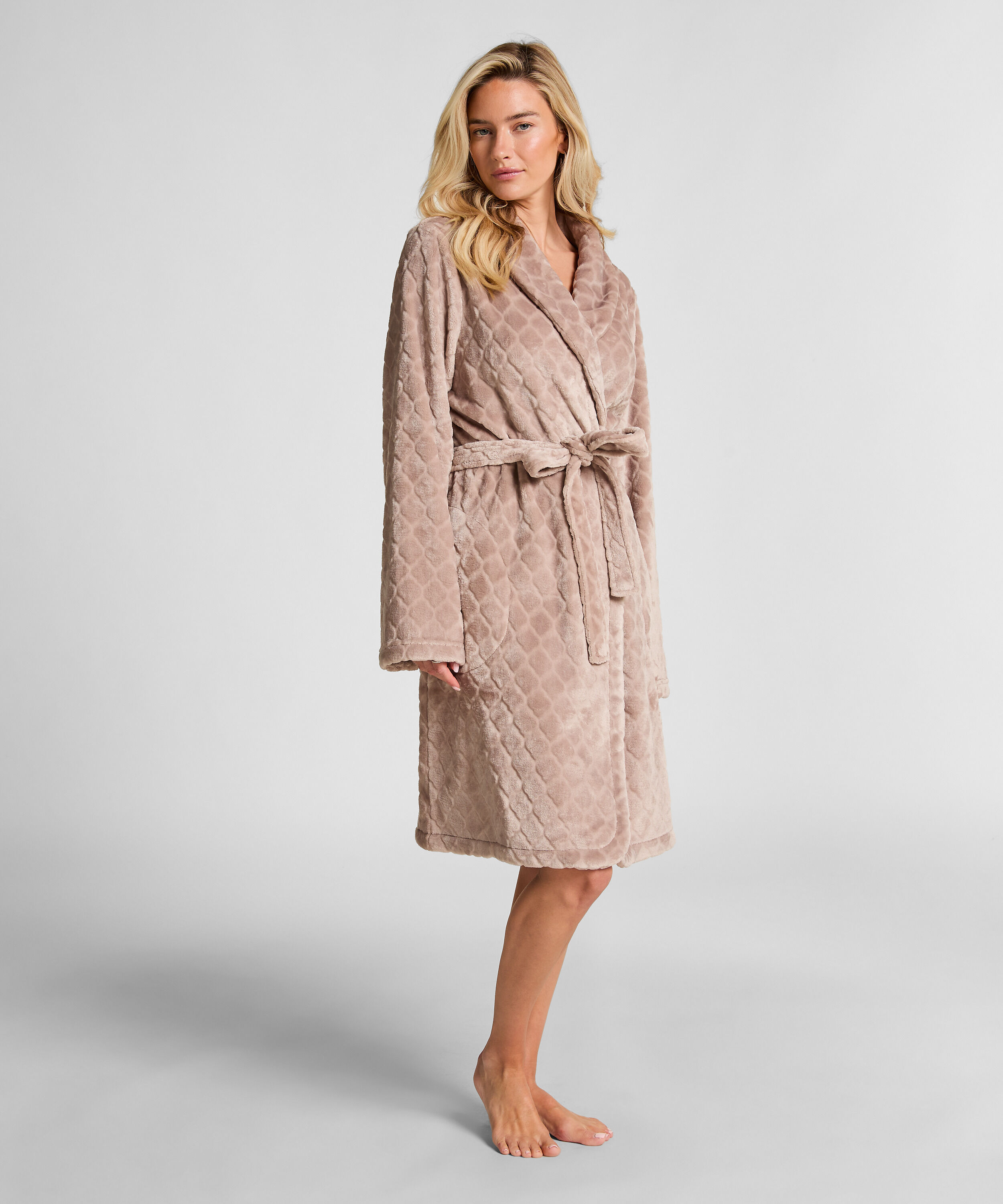 Badjas Fleece, Beige