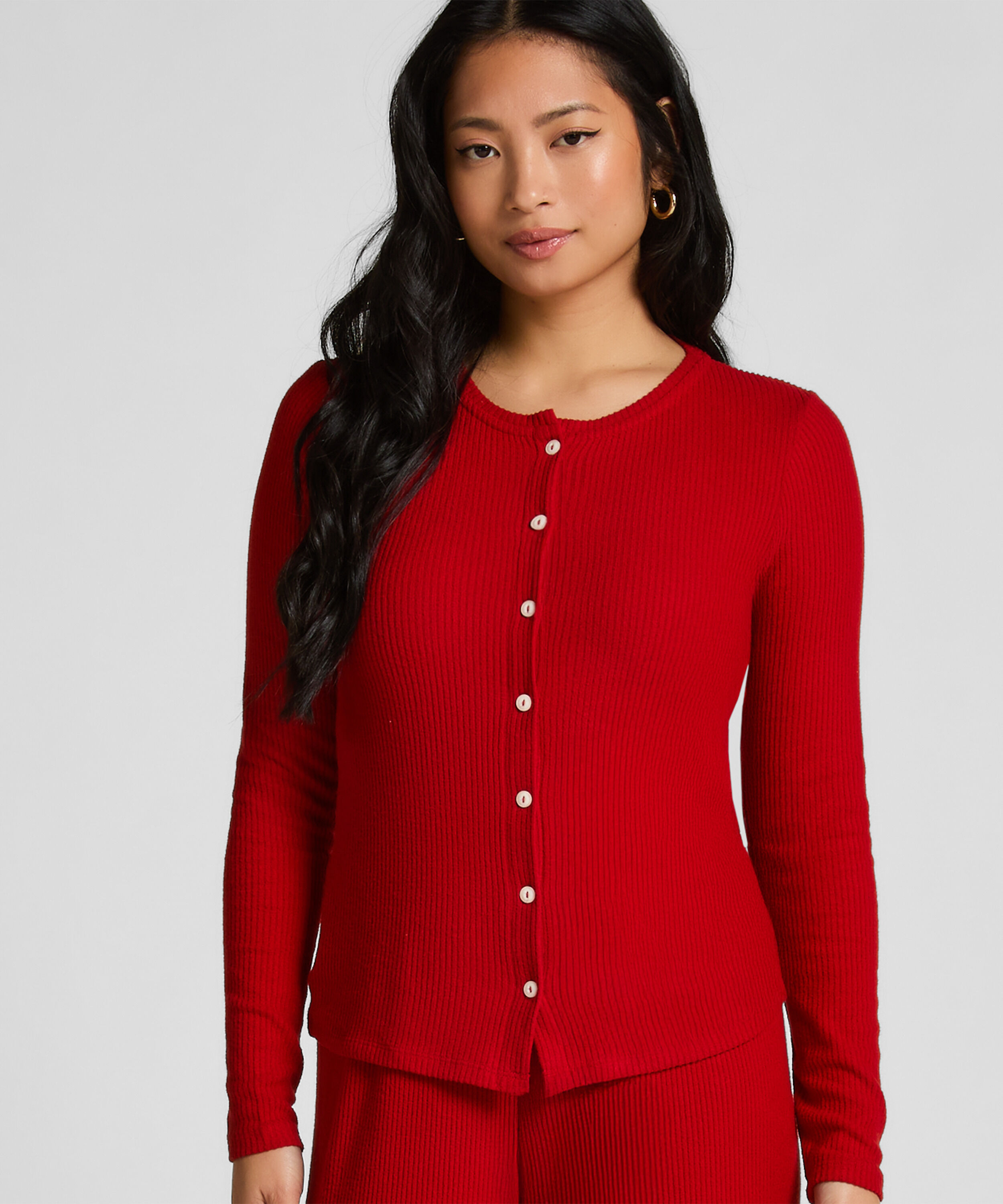 Geribde Jersey Cardigan