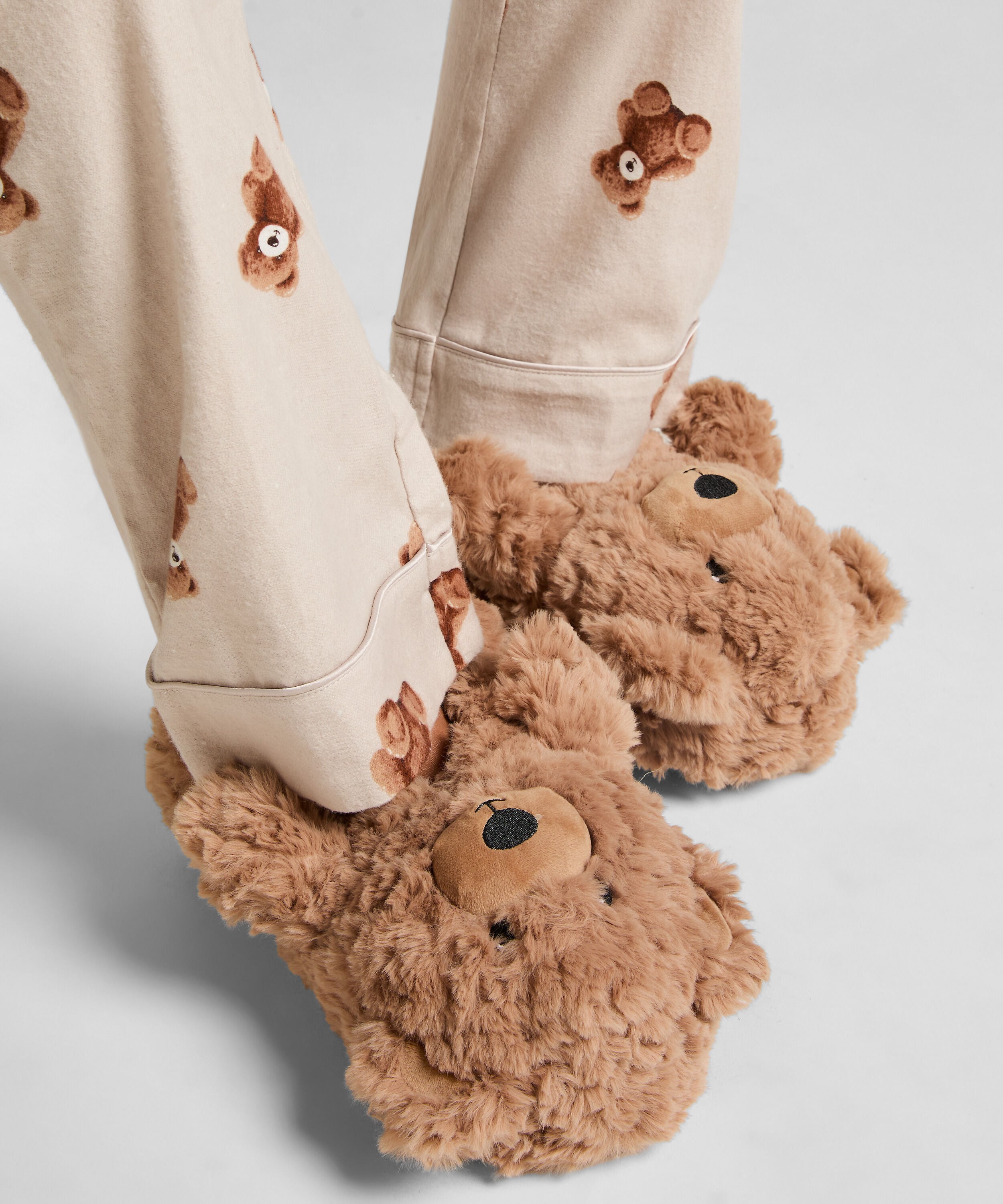 Sloffen Teddy Beer, Beige