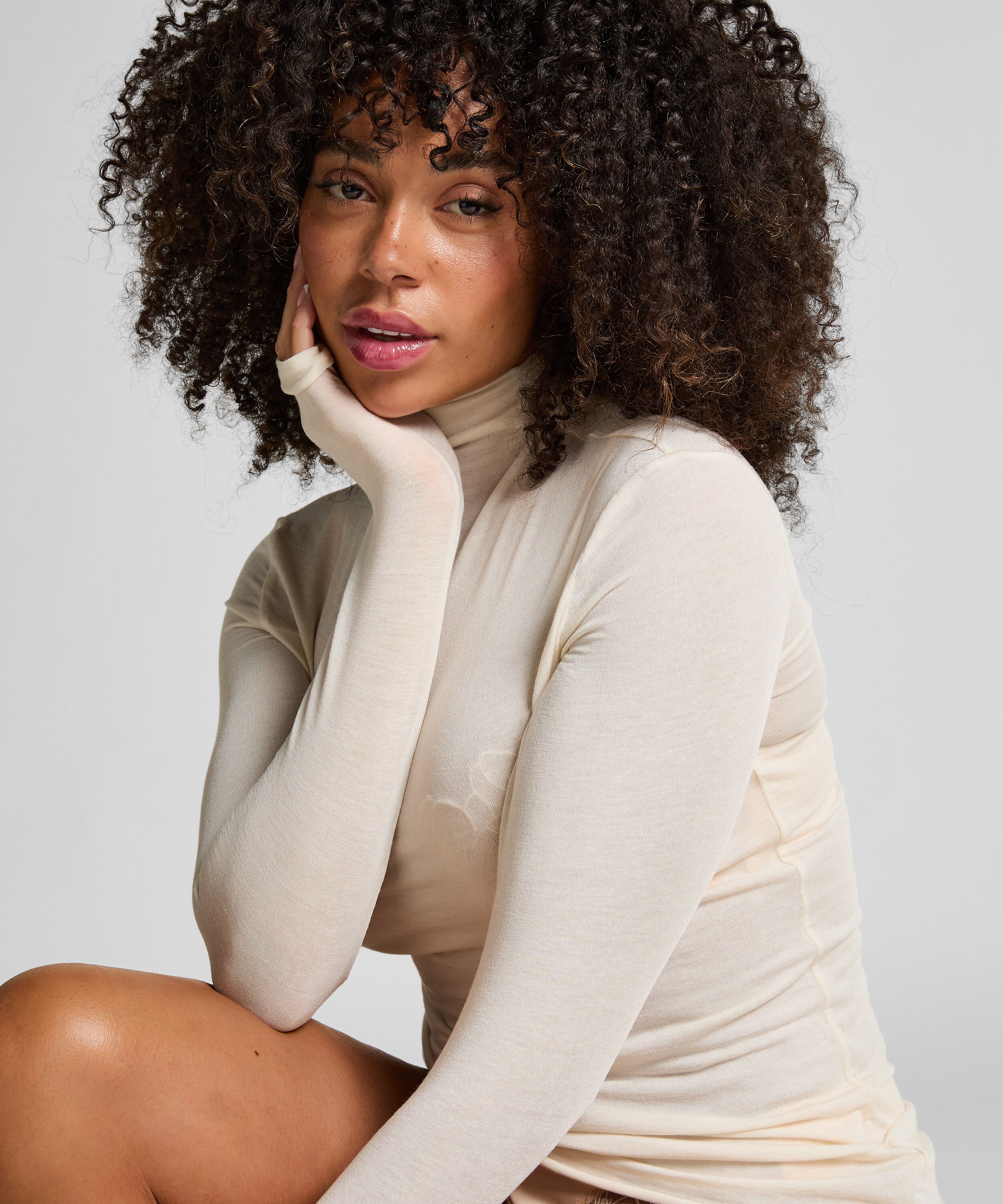 super soft Turtleneck shirt met Cashmere