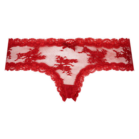 Brazilian V-shape Floral Mesh, Rood