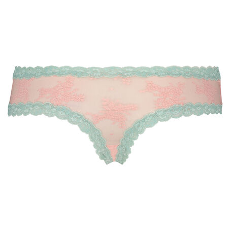 Brazilian V-shape Floral Mesh, Roze