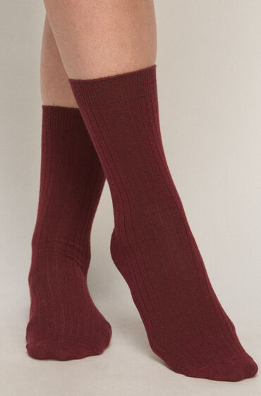 Hunkemöller Cashmere Blend Ribbed Socks Rood