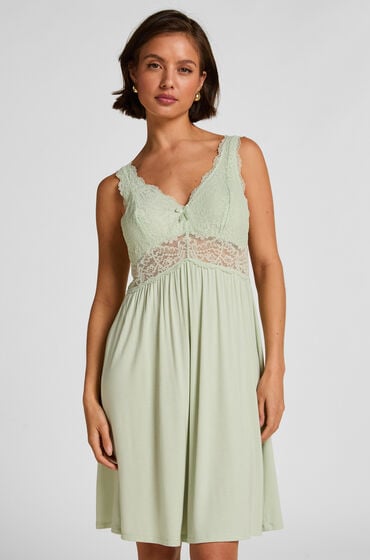 Hunkem&ouml;ller Slipdress Nora Lace Groen