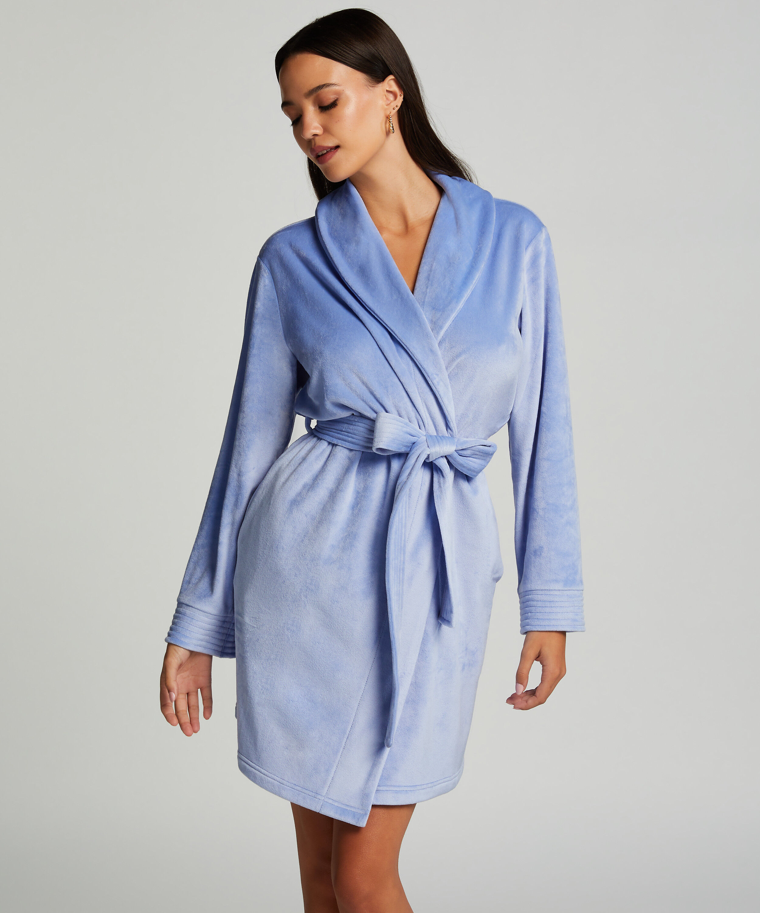 Badjas Velours, Blauw