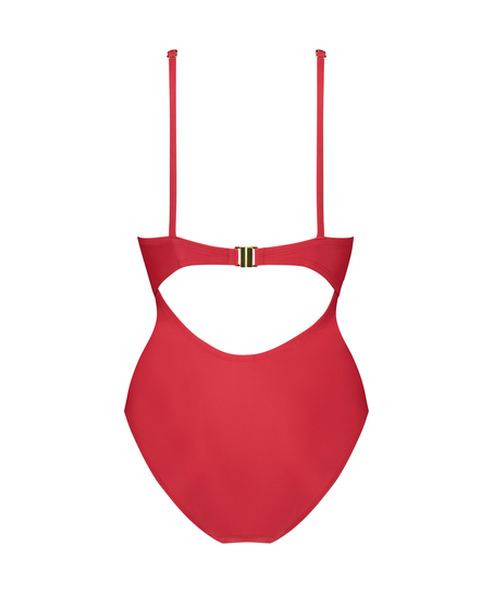 Hunkemöller Badpak Bandeau Scallop Roze aanbieding bij Hunkemoller