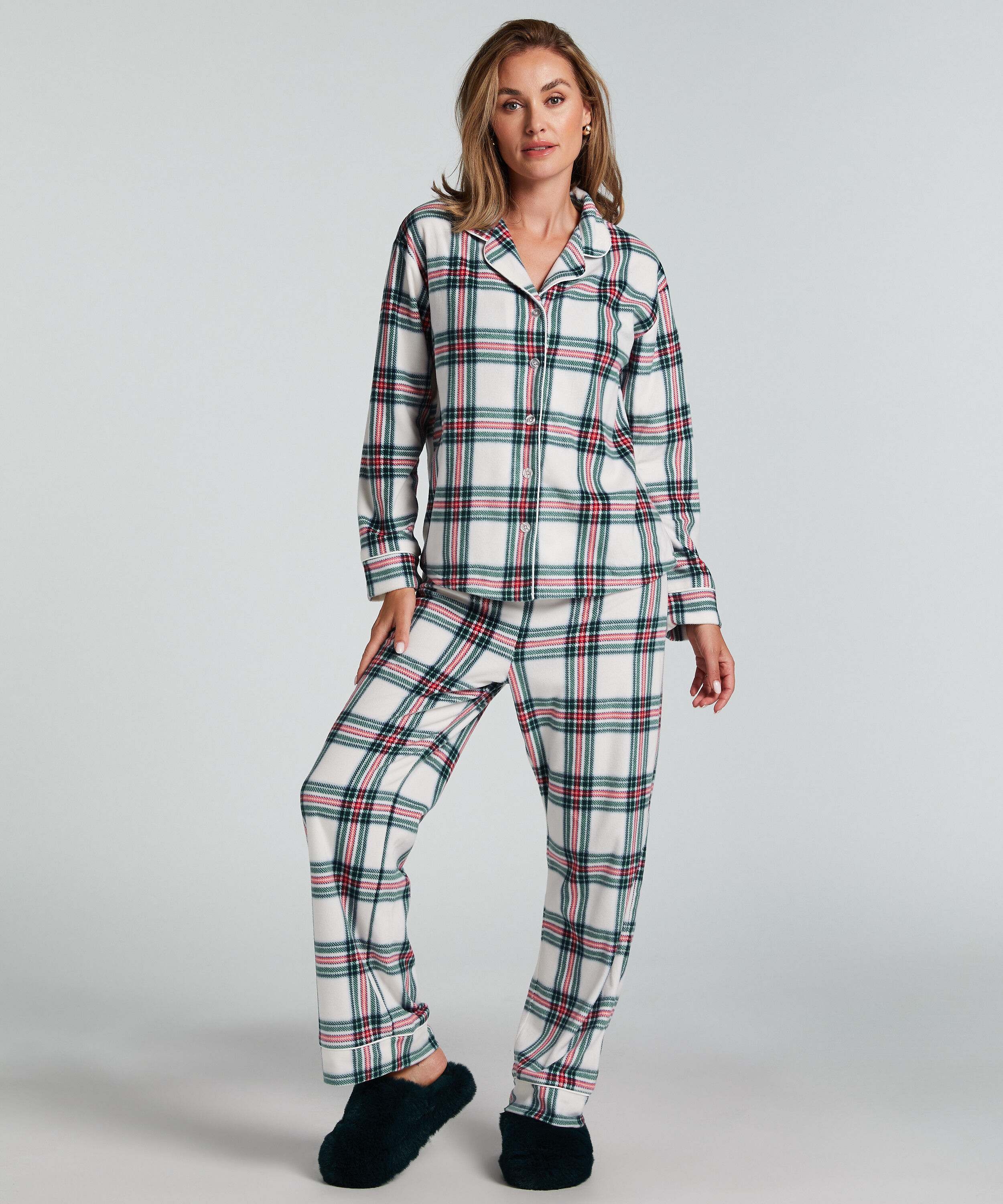 Pyjamaset Fleece, Wit Pyjamaset Fleece, Wit