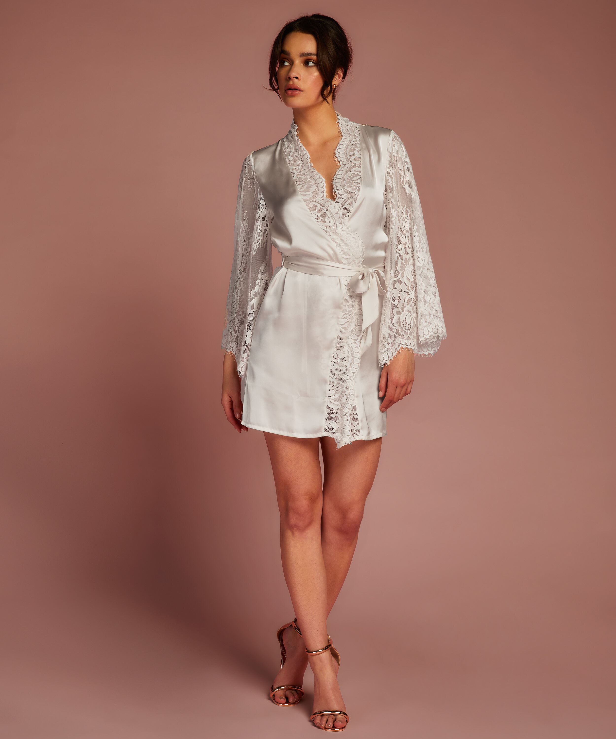 Kimono All Over Lace, Wit