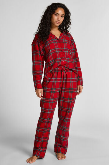 Hunkemöller Pyjamabroek Flannel Rood