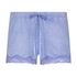 Shorts Velours Lace, Blauw