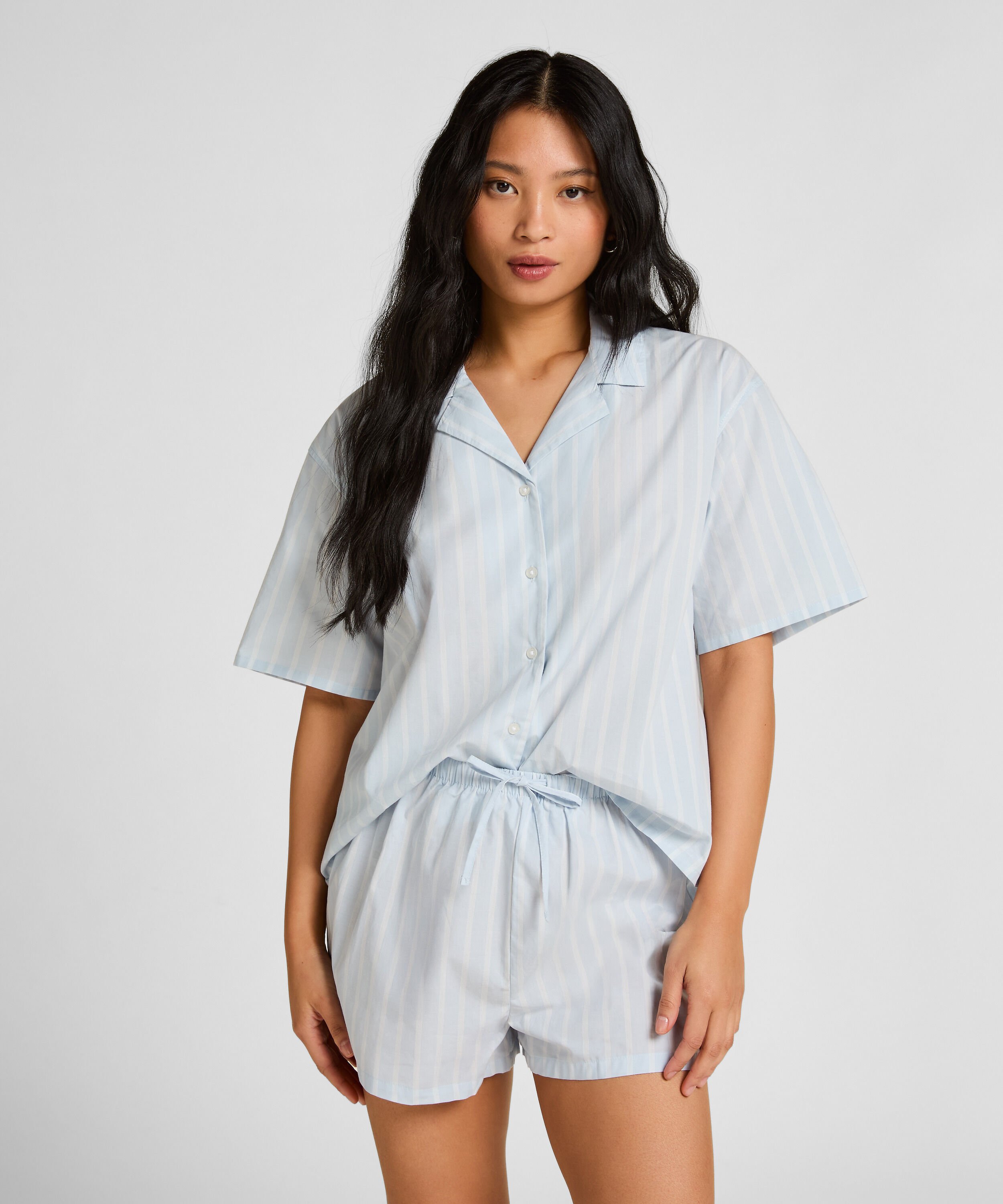 Gestreept Katoenen Jasje, Blauw