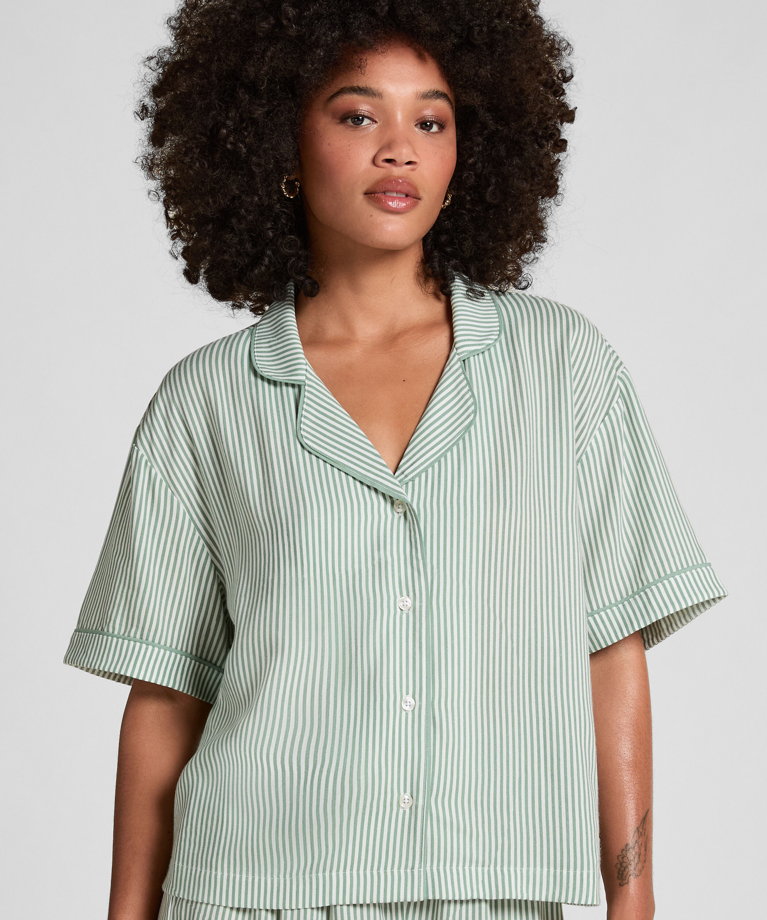 Geweven jasje met korte mouwen