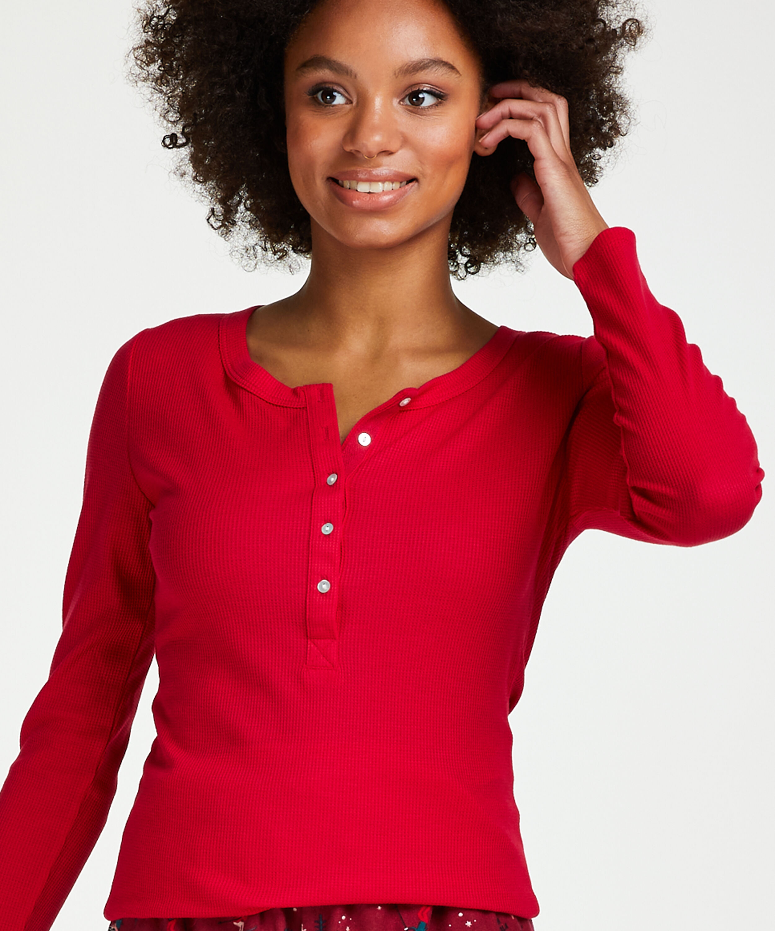 Pyjamatop lange mouwen, Roze