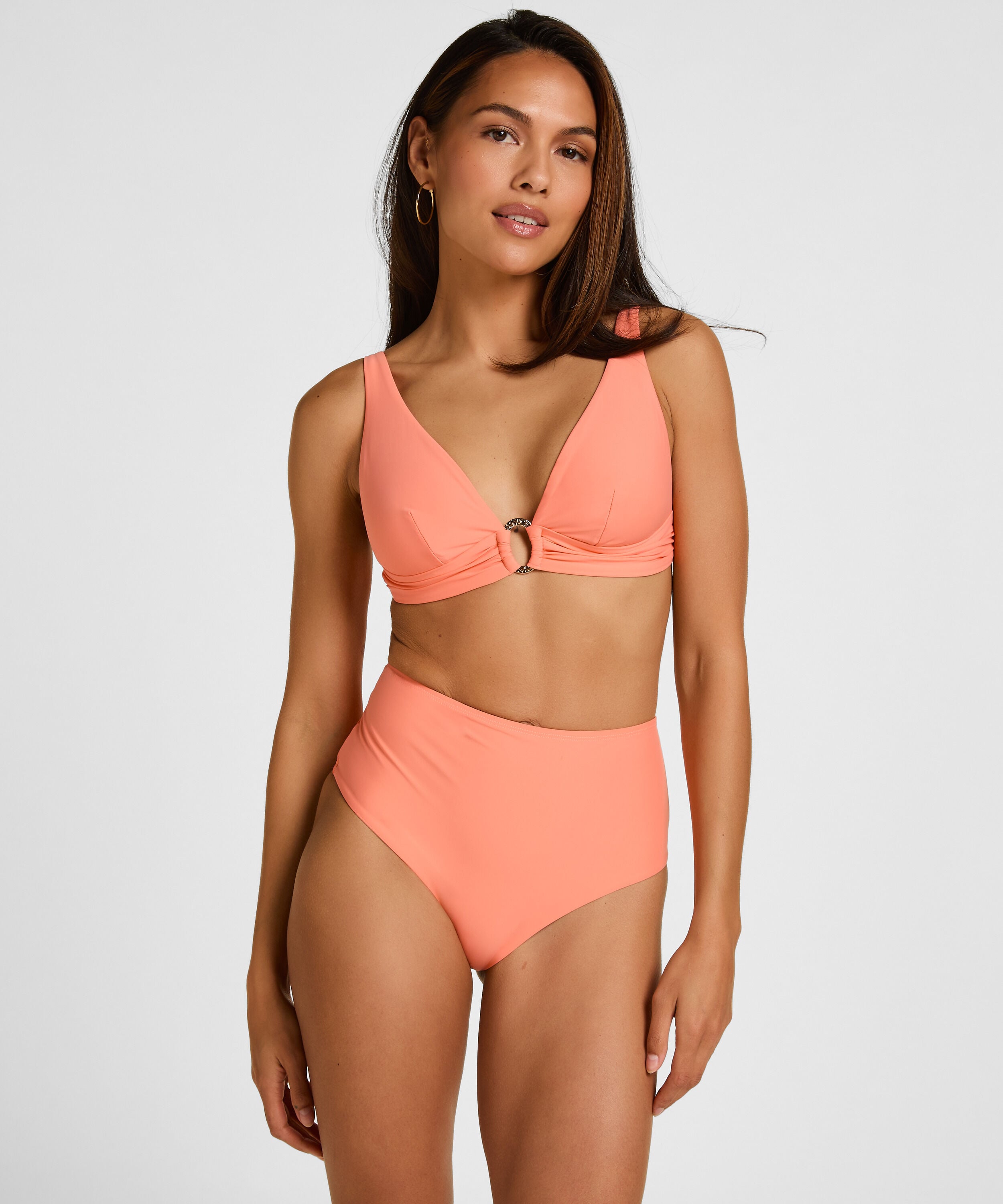 Corrigerend Bikinibroekje met Hoge Taille Luxe, Oranje
