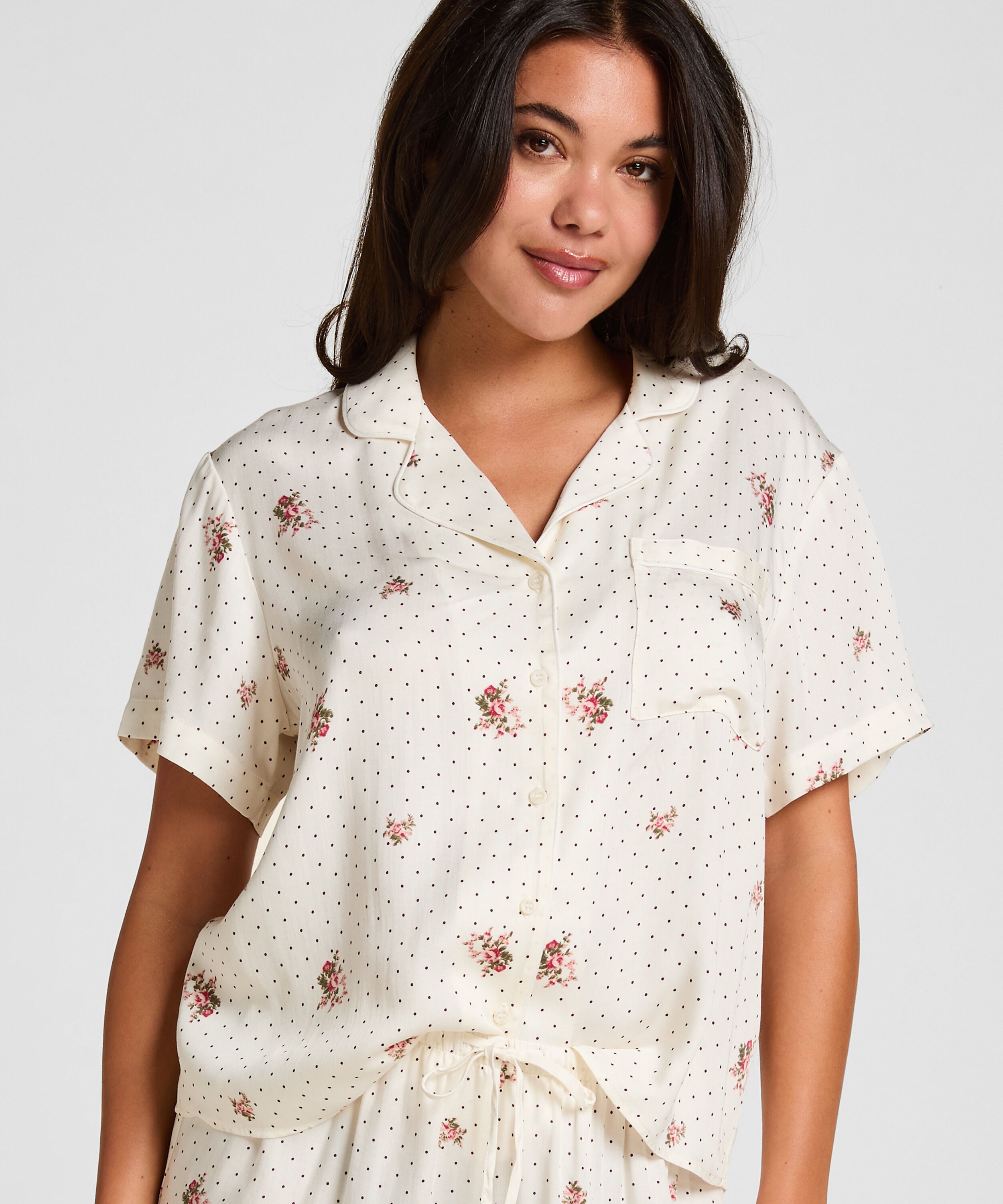 Pyjama Jacket Satin, Wit
