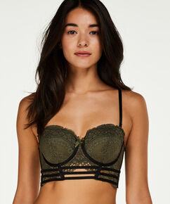Voorgevormde longline strapless beugel bh Xiomara, Groen