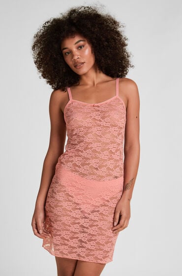 Hunkem&ouml;ller Slipdress volledig Kant Roze
