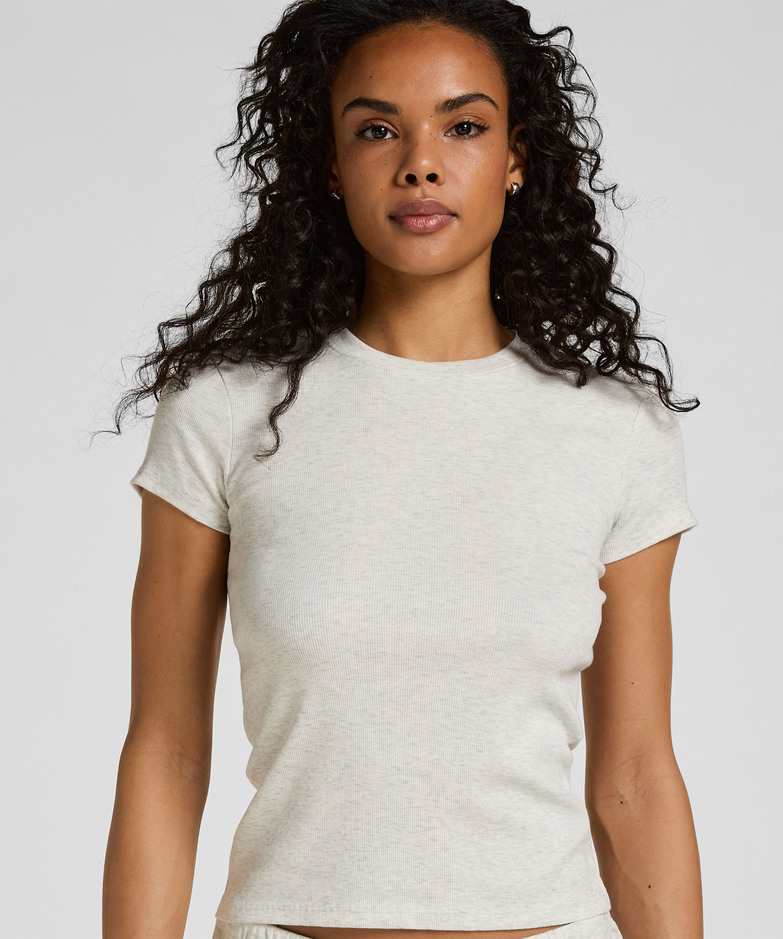 Pyjama Top met Korte Mouwen, Grijs Pyjama Top met Korte Mouwen, Grijs