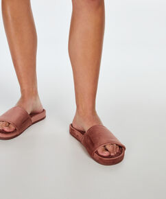 Slipper velours fake fur, Roze