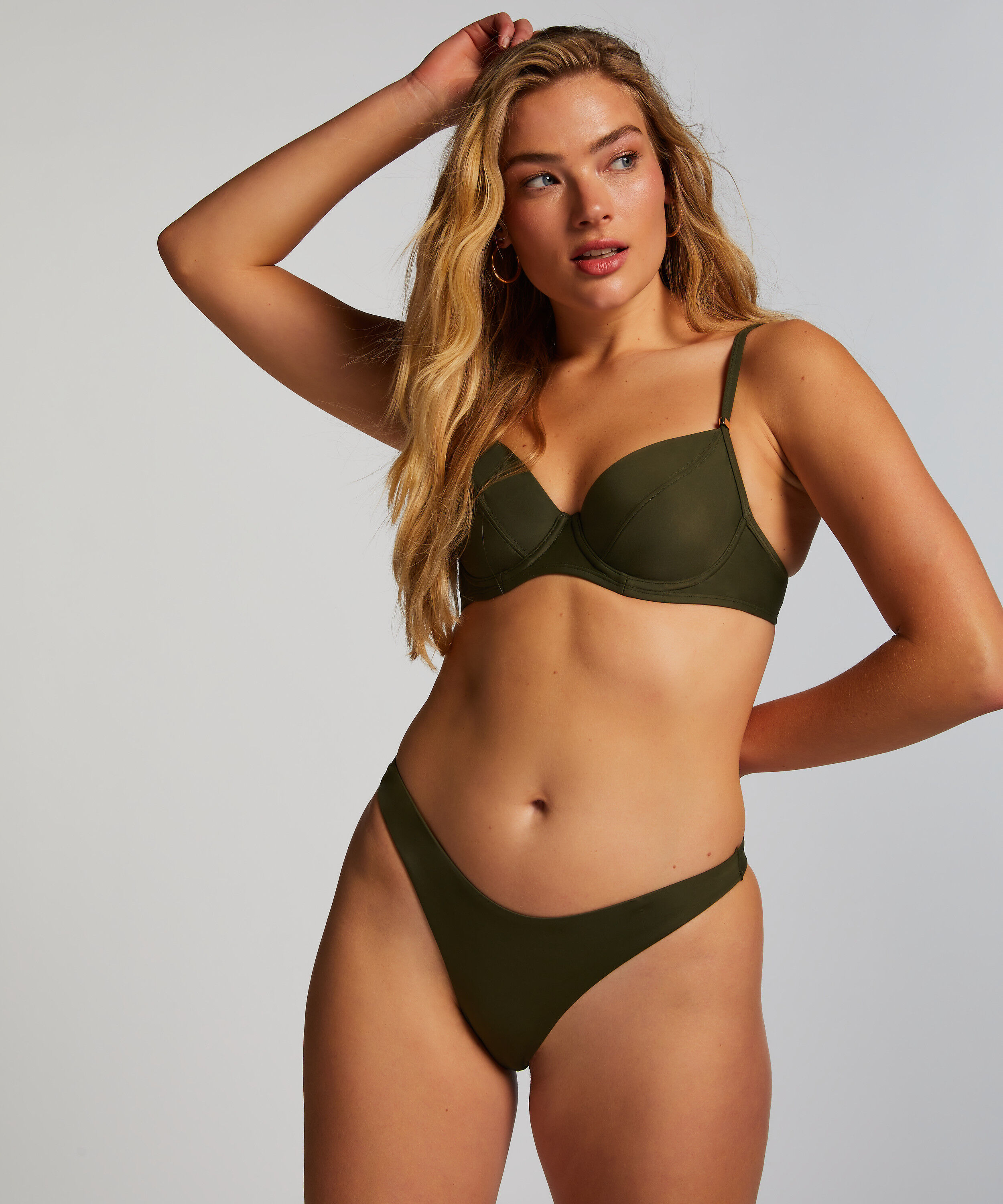 Hoog uitgesneden Bikinibroekje Luxe, Groen