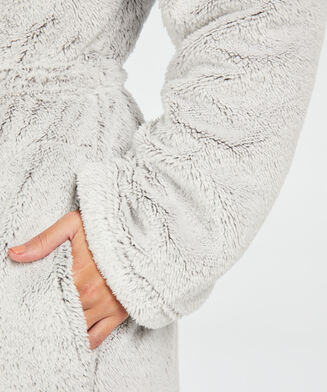 Lange badjas Fleece, Grijs