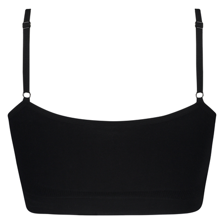 Seamless strappy top, Zwart
