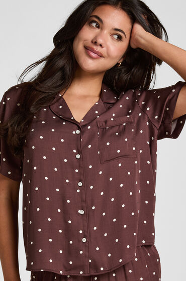 Hunkemöller Pyjama Jacket Satin Bruin